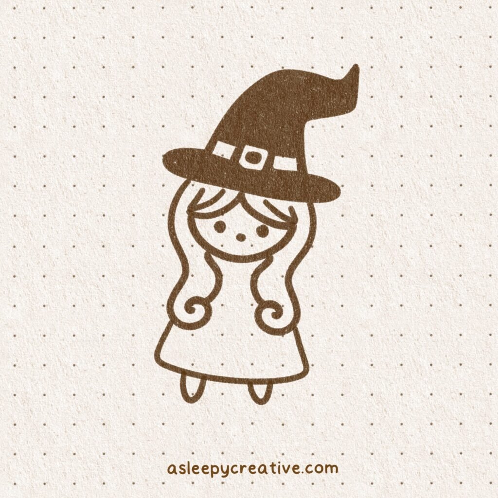 Easy Drawing Idea : Halloween Witch