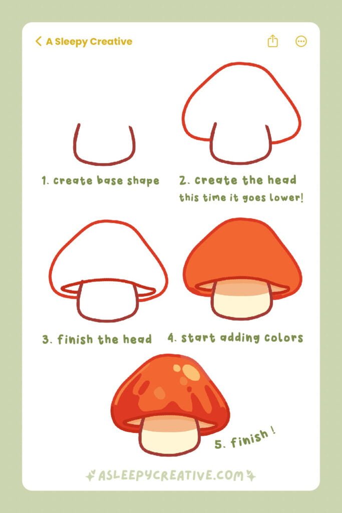 Cute Mushroom Drawing Idea