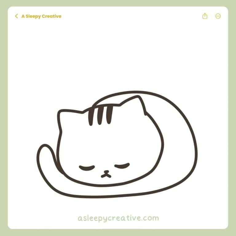 22 Easy Cute Cat Drawing Ideas - a sleepy creative