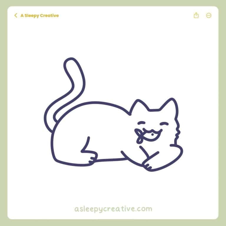 22 Easy Cute Cat Drawing Ideas - a sleepy creative
