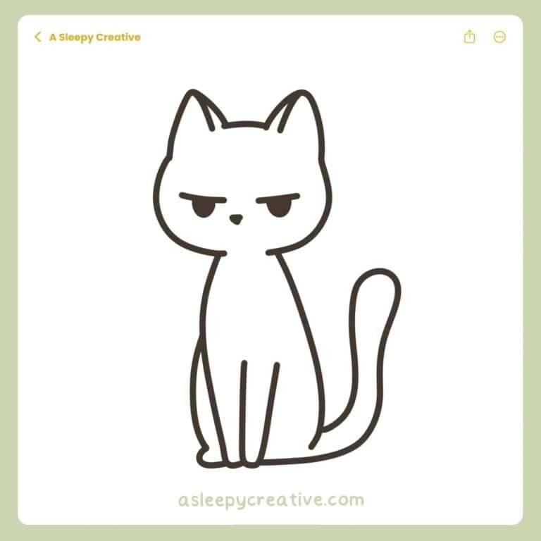 22 Easy Cute Cat Drawing Ideas - a sleepy creative