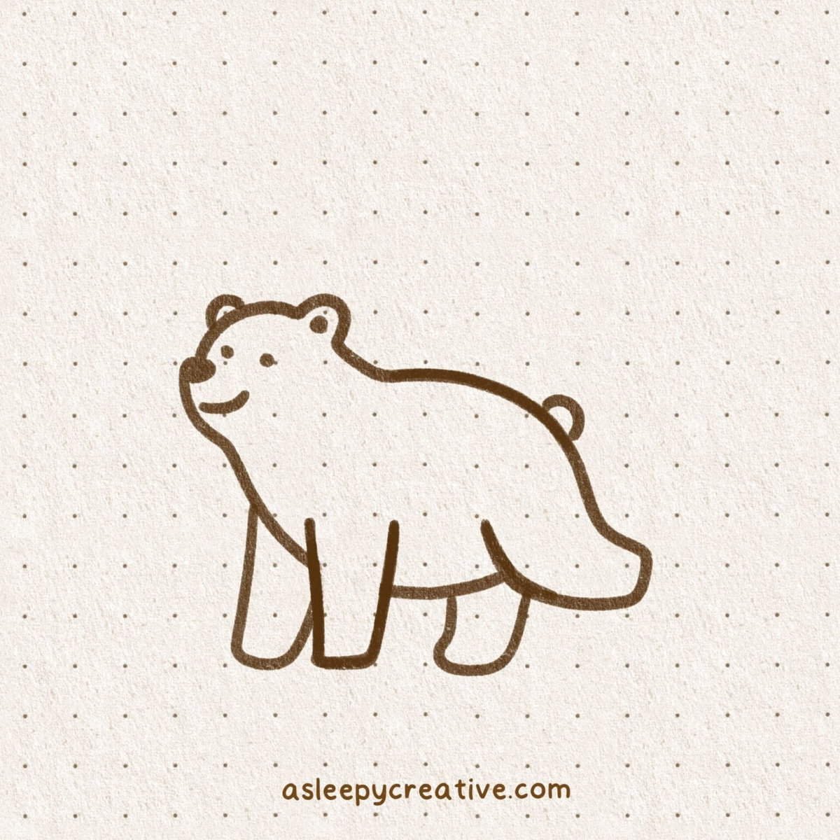 22 Cute and Easy Bear Drawing Ideas - a sleepy creative