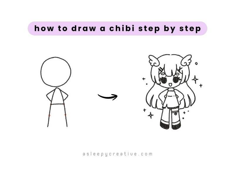 how to draw a chibi girl step by step (1)