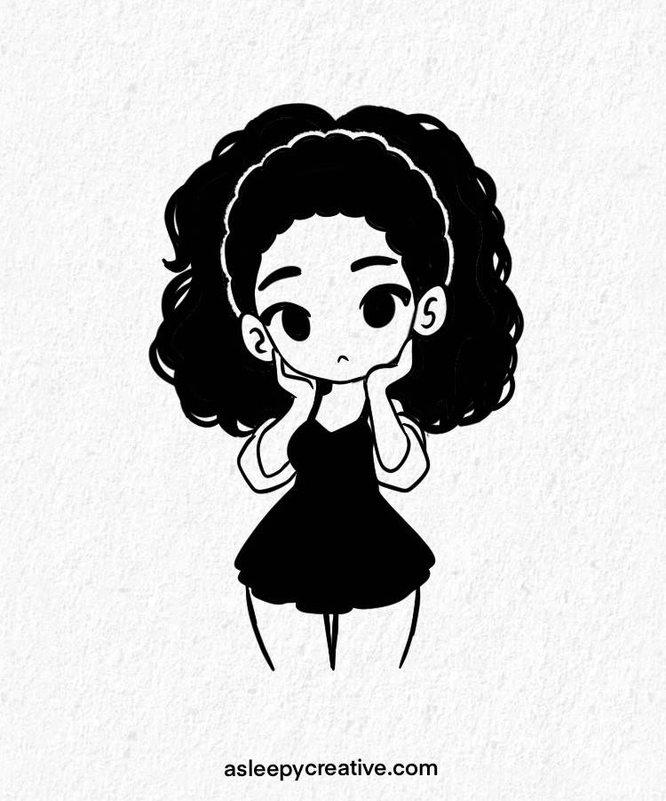 Black Girl Drawing Idea