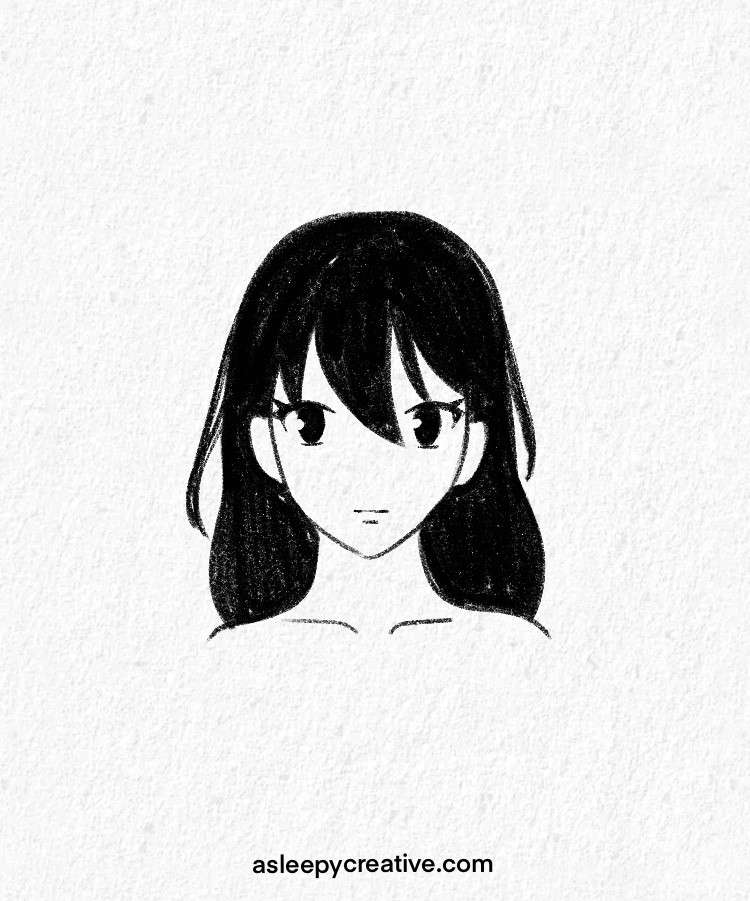 Anime Girl Easy Drawing Idea