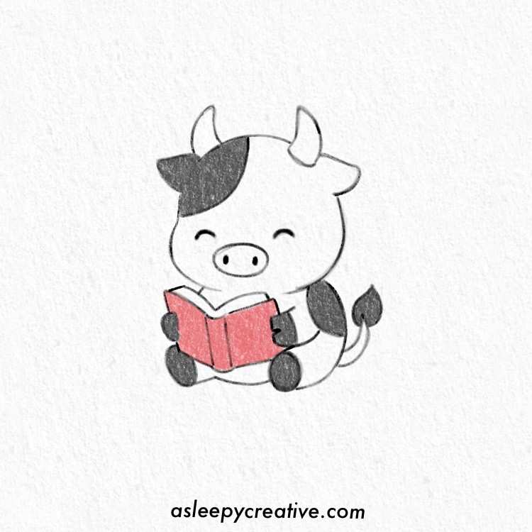 Cute Cow Drawing Idea