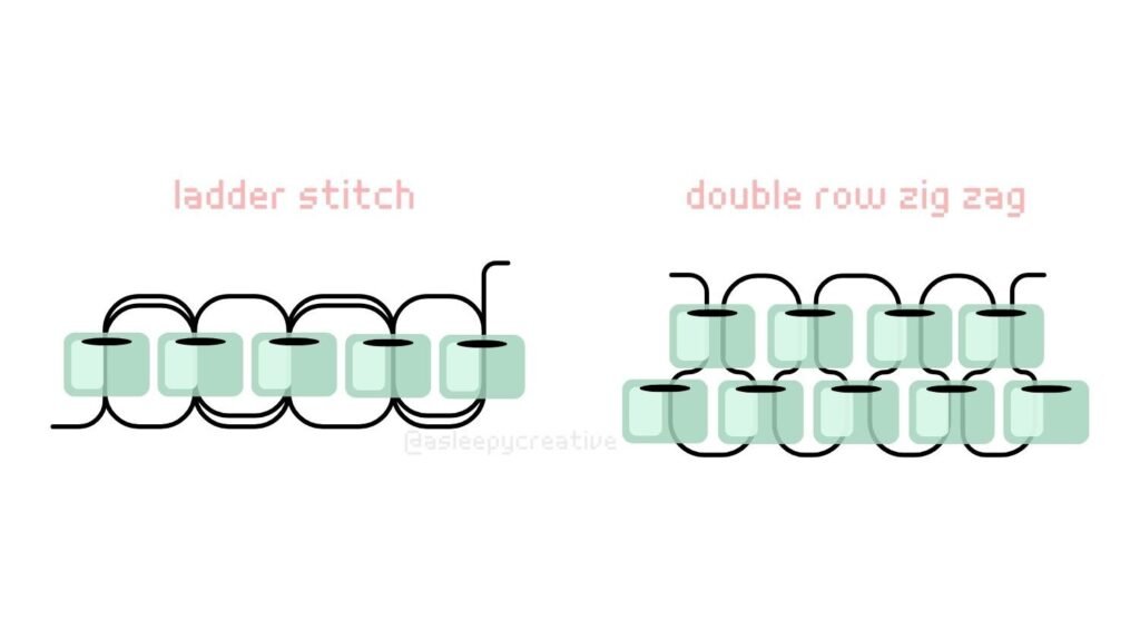 Ladder Stitch VS Zigzag Brick Stitch Beading Technique