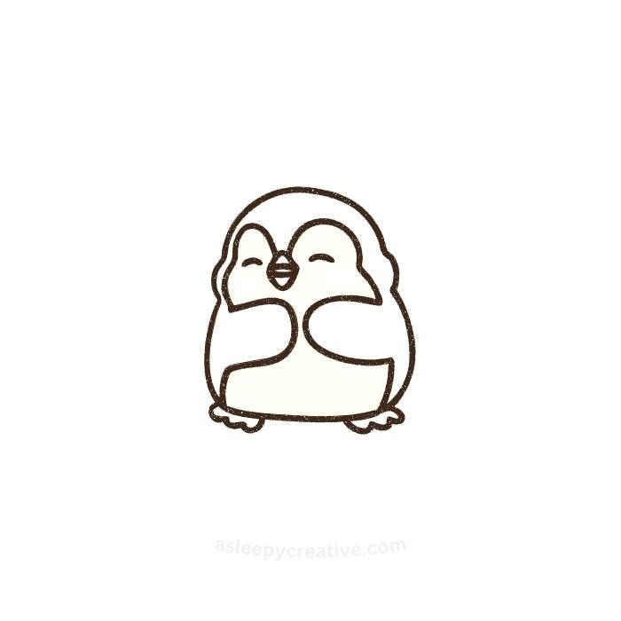 Cute Penguin Drawing Idea