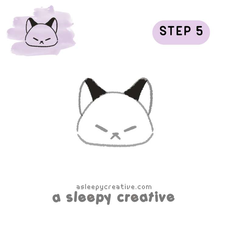 Fox Face Drawing Tutorial Step by Step (5)