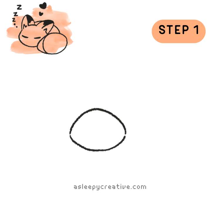 Sleepy Fox Drawing Tutorial Step by Step (1)