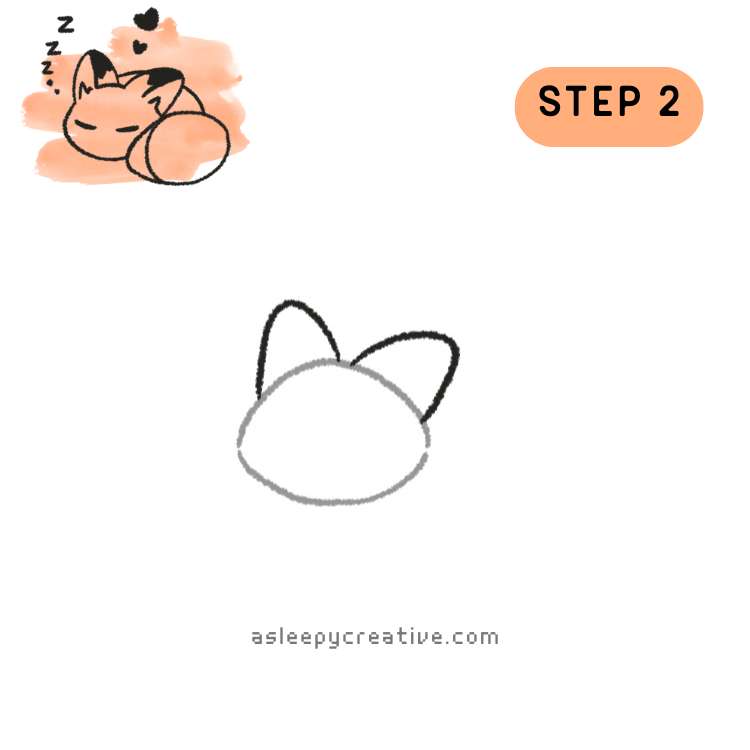 Sleepy Fox Drawing Tutorial Step by Step (2)