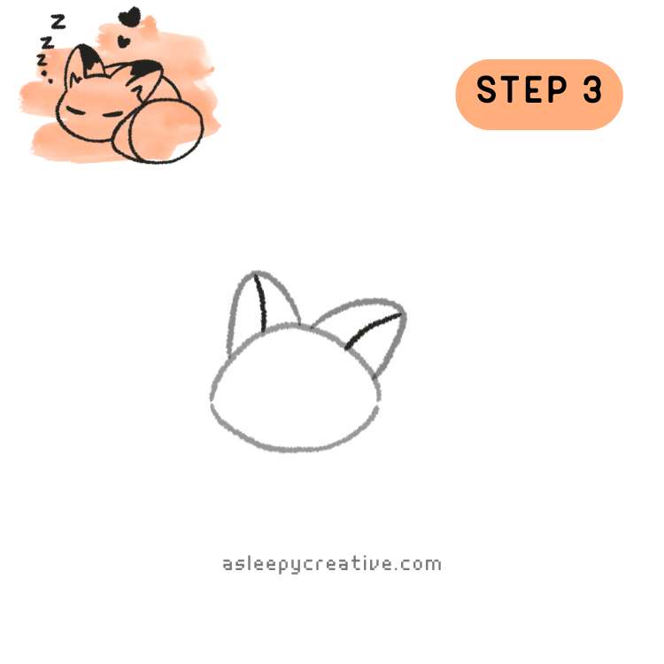 Sleepy Fox Drawing Tutorial Step by Step (3)