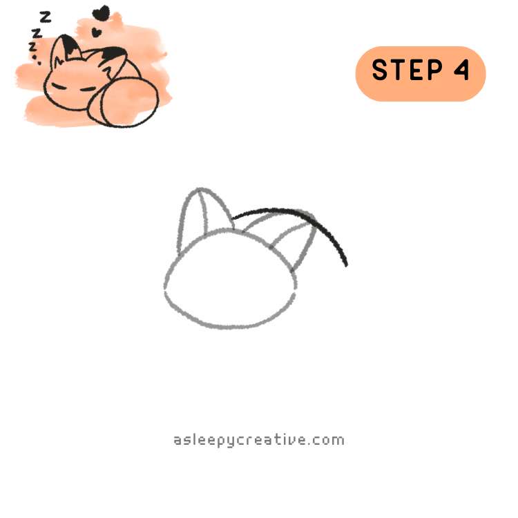 Sleepy Fox Drawing Tutorial Step by Step (4)