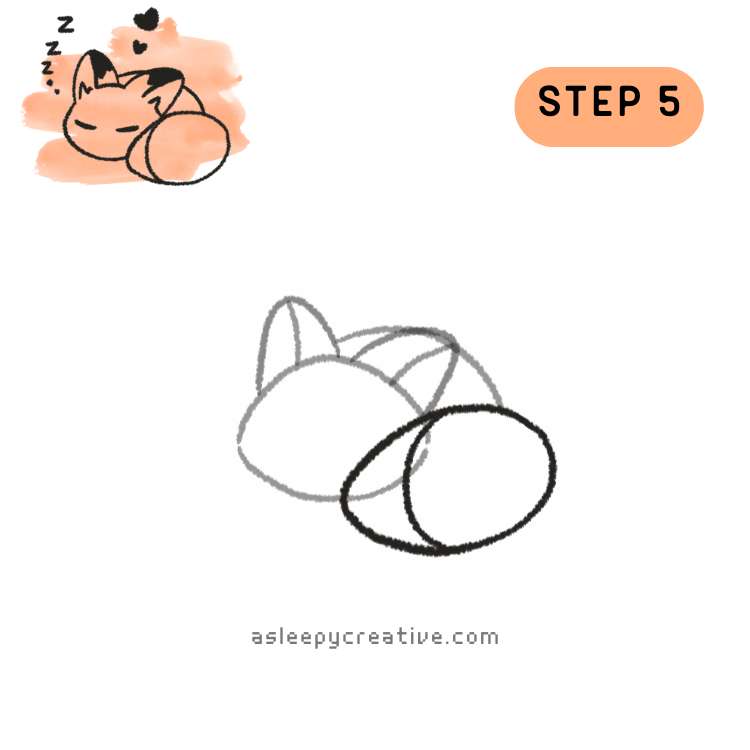 Sleepy Fox Drawing Tutorial Step by Step (5)