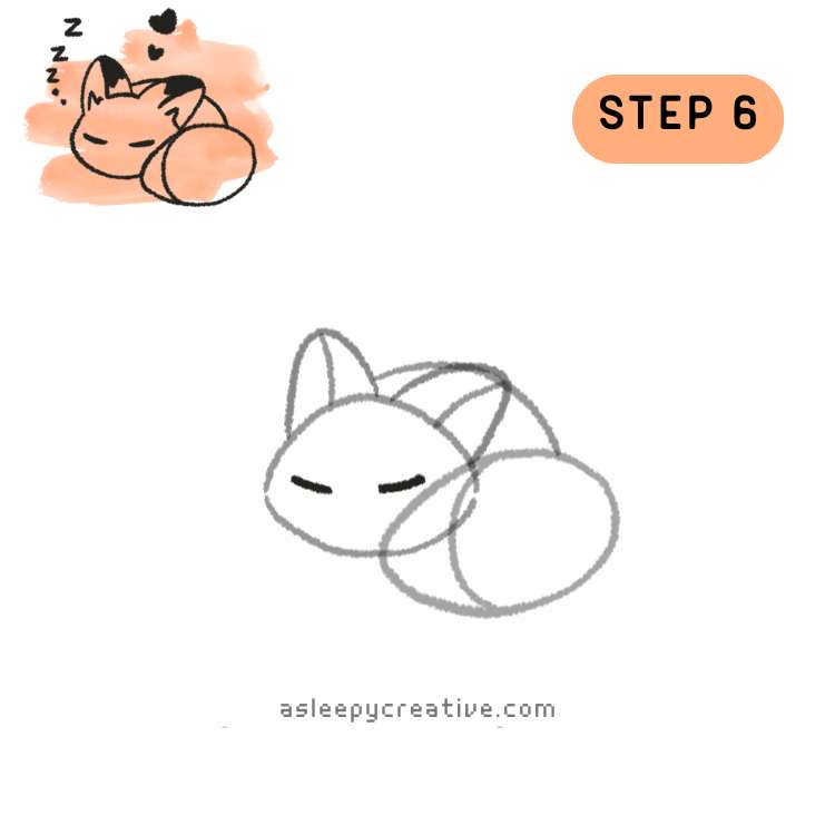 Sleepy Fox Drawing Tutorial Step by Step (6)