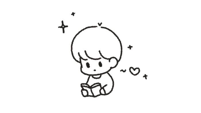 Chibi Boy Reading A Book