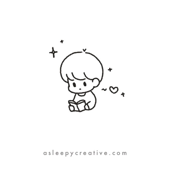 Chibi Boy Reading A Book