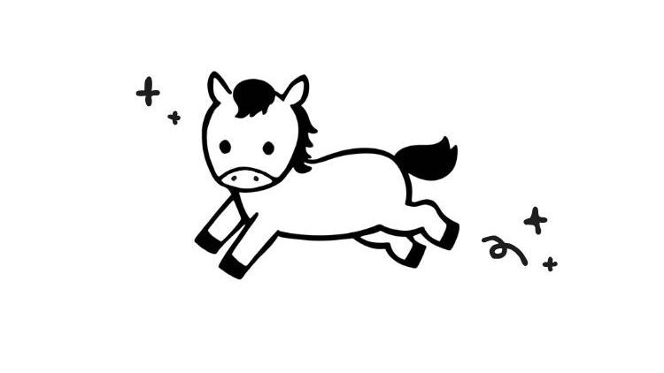 Cute Jumping Horse Drawing Idea