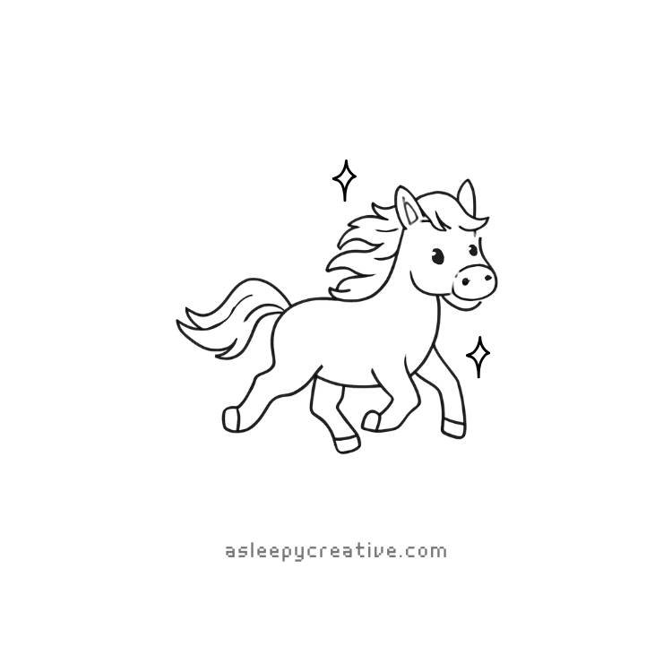 Cute Horse Drawing Idea (2)
