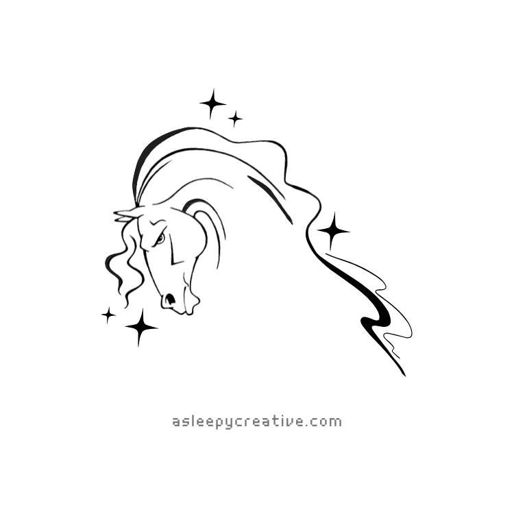 Aesthetic Horse Drawing Idea