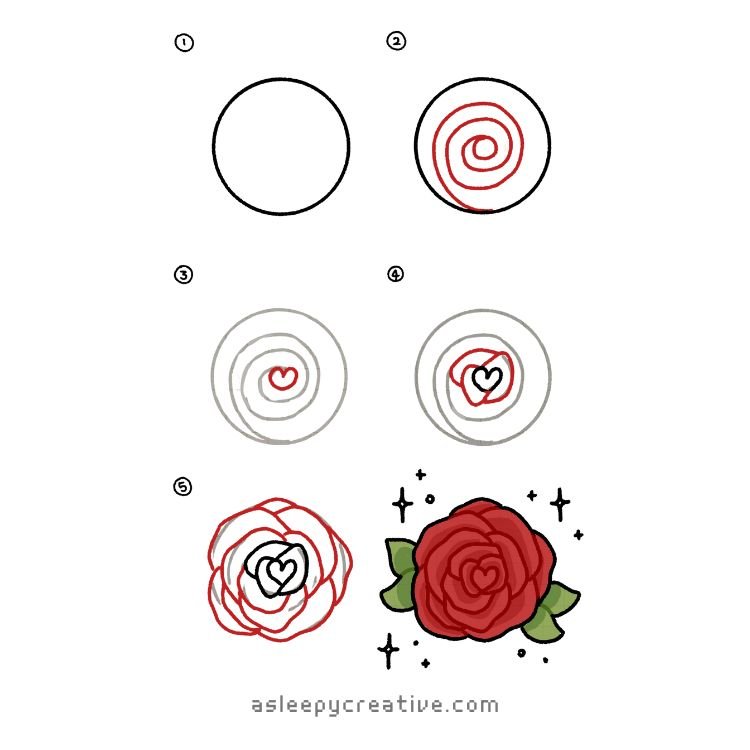 Cute Rose Step by Step Tutorial