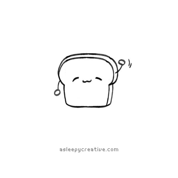 Cute Toast Drawing